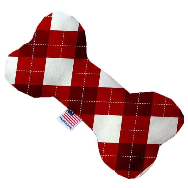 Mirage Pet Products Candy Cane Argyle 6 in. Bone Dog Toy 1311-TYBN6